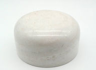 Decoração de mármore branca redonda do presente do Kitchenware da bacia para a parte externa do frasco da especiaria lustrada