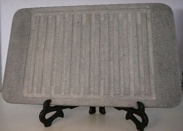 placas de pedra da grade de 32x25cm, placa de cozimento de pedra retangular com sulco