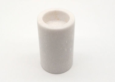 Resistente ao calor durável lustrado do cilindro redondo de mármore branco dos castiçais